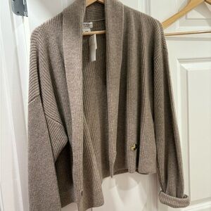 Club Monaco Cashmere Shawl Cardigan in Oatmeal